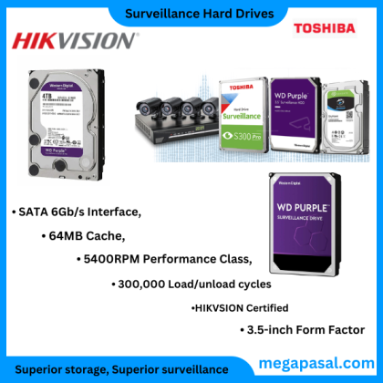 WD Purple, Seagate SkyHawk & Toshiba Surveillance Hard Drives 10TBHDD